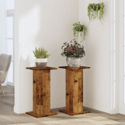 Walplus Plant Stands 2 Pcs Old Wood 30X30X60 Cm Engineered Wood - thumbnail 3