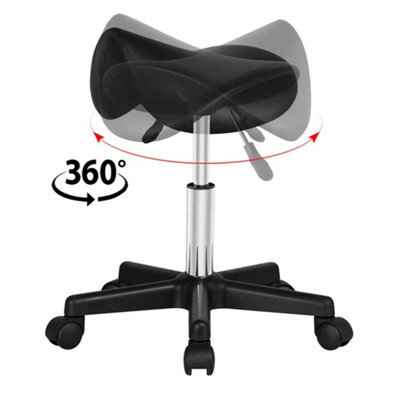 Pu Leather Swivel Hydraulic Saddle Stool - image 1
