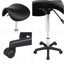 Pu Leather Swivel Hydraulic Saddle Stool - thumbnail 6