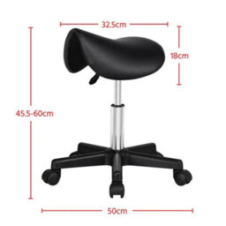 Pu Leather Swivel Hydraulic Saddle Stool - thumbnail 2