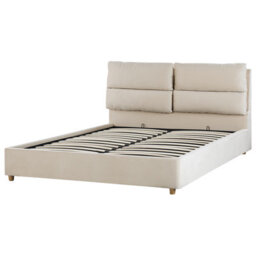 Beliani Ottoman Bed Velvet Batilly 160 X 200 Cm (Eu King Size) Light Beige - thumbnail 8