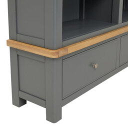 The Furniture Market Marbury Slate Grey Painted Extra Large Grand Double Library Bookcase With 2 Drawers - thumbnail 8