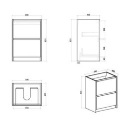Plum&clay Norton Light Grey & Oak Freestanding Vanity Unit & Basin Set (W)600mm (H)855mm - thumbnail 2