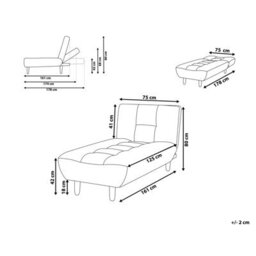 Beliani Chaise Longue Alsten Fabric Green - thumbnail 3