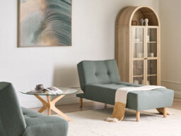 Beliani Chaise Longue Alsten Fabric Green - thumbnail 2