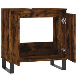 Berkfield Bathroom Cabinet Smoked Oak 58X33X60 Cm Engineered Wood - thumbnail 5