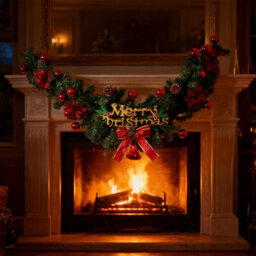 Living And Home Snowfall Flocking Snow Scene, Vines, Pine Needles, Red Berries Mixed With Christmas Wreath, 150Cm W X 45Cm H