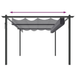 Berkfield Garden Gazebo With Retractable Roof 4X3 M Anthracite - thumbnail 5