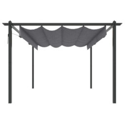 Berkfield Garden Gazebo With Retractable Roof 4X3 M Anthracite - thumbnail 4