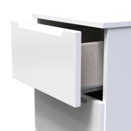 Messina Ready Assembled Matt White No Effect 3 Drawer Bedside Chest (H)685mm (W)370mm (D)390mm - thumbnail 4