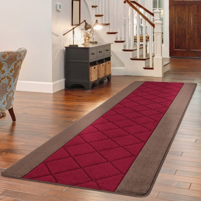 Smart Living Carmela Heavy Duty Machine Washable Hallway Kitchen Non Slip Door Mat - 60Cm X 110Cm - Brown Red - image 1