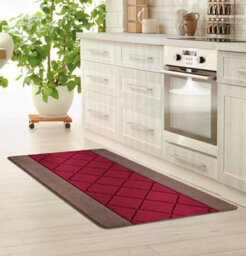 Smart Living Carmela Heavy Duty Machine Washable Hallway Kitchen Non Slip Door Mat - 60Cm X 110Cm - Brown Red - thumbnail 3
