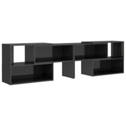 Berkfield Durable Tv Cabinet High Gloss Grey 149X30X52 Cm Engineered Wood - thumbnail 1