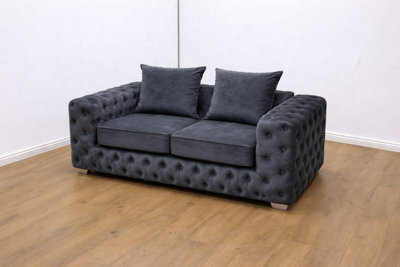 Stratus Interiors Black Ashley Corner Sofa Chesterfield Scatter Back - Armchair - image 1
