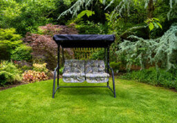 Glendale Garden & Leisure Tropical Grey Vienna 2 Seater Steel Hammock Swing - thumbnail 2