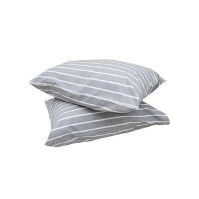 Duvalay Pillow Case Standard Grey Stripe - image 1