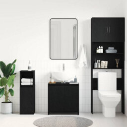 Walplus Bathroom Cabinet Black Oak 60X33X61 Cm Engineered Wood - thumbnail 3