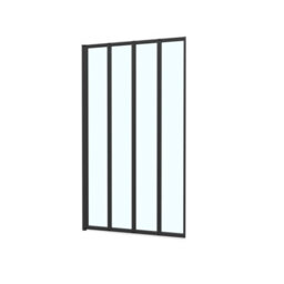 Nes Home 800 X 1400 mm 4 Fold Door Bath Shower Screen Black Frame - thumbnail 8