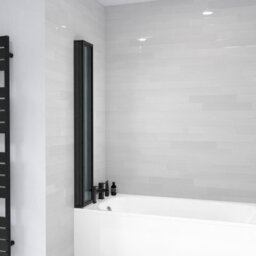 Nes Home 800 X 1400 mm 4 Fold Door Bath Shower Screen Black Frame - thumbnail 7