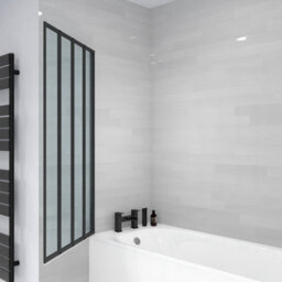 Nes Home 800 X 1400 mm 4 Fold Door Bath Shower Screen Black Frame - thumbnail 6