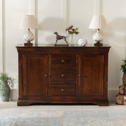 The Furniture Market French Hardwood Mahogany Stained Large Sideboard