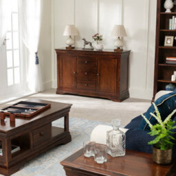 The Furniture Market French Hardwood Mahogany Stained Large Sideboard - thumbnail 4