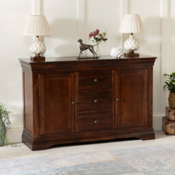 The Furniture Market French Hardwood Mahogany Stained Large Sideboard - thumbnail 2