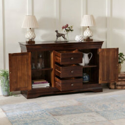 The Furniture Market French Hardwood Mahogany Stained Large Sideboard - thumbnail 3