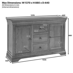 The Furniture Market French Hardwood Mahogany Stained Large Sideboard - thumbnail 9