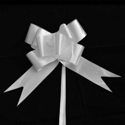 Shatchi 40Pcs White 30mm/3Cm Large Ribbon Pull Bows For Gift Wrapping, Hampers, Florist Bouquets, Wedding Cars And Party Décor Pullbow - thumbnail 2