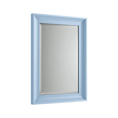 Ibathuk Revix Melbourne Coastal Blue Framed Mirror, Wall Hung Bevelled Mirror For Modern Bathroom Interiors, Bathroom Wall Mirror - image 1