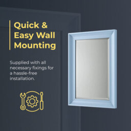 Ibathuk Revix Melbourne Coastal Blue Framed Mirror, Wall Hung Bevelled Mirror For Modern Bathroom Interiors, Bathroom Wall Mirror - thumbnail 5