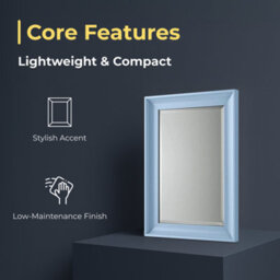 Ibathuk Revix Melbourne Coastal Blue Framed Mirror, Wall Hung Bevelled Mirror For Modern Bathroom Interiors, Bathroom Wall Mirror - thumbnail 2