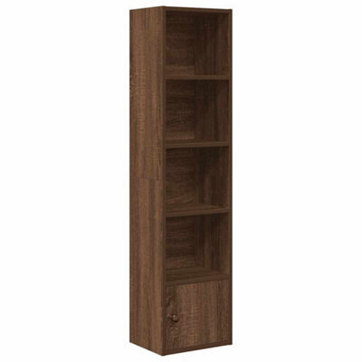 Berkfield Durable Bookcase Brown Oak 31X24X127 Cm Engineered Wood