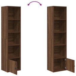 Berkfield Durable Bookcase Brown Oak 31X24X127 Cm Engineered Wood - thumbnail 7
