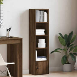 Berkfield Durable Bookcase Brown Oak 31X24X127 Cm Engineered Wood - thumbnail 3