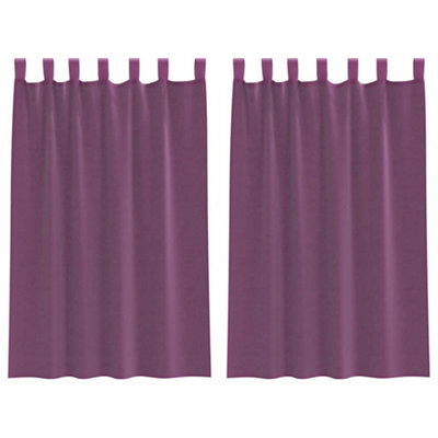 Berkfield Durable Voile Curtains With Loops 2 Pcs Purple 140X175 Cm