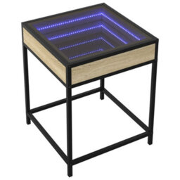 Berkfield Coffee Table With Infinity Led Sonoma Oak 40X40X51 Cm - thumbnail 3