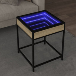 Berkfield Coffee Table With Infinity Led Sonoma Oak 40X40X51 Cm - thumbnail 1