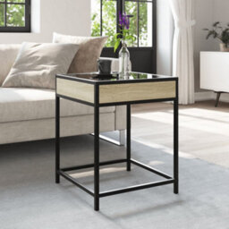 Berkfield Coffee Table With Infinity Led Sonoma Oak 40X40X51 Cm - thumbnail 4