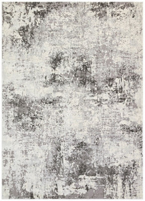 Modern Rug, Anti-Shed Abstract Rug For Bedroom, & Living Room, Modern Rug For Dining Room, 7mm Grey Rug-275Cm X 380Cm - image 1