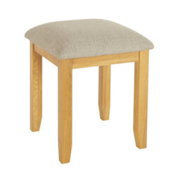 The Furniture Market Cheshire Oak Stool With Natural Fabric Seat Pad Premium Quality Seating Solution Elegant And Durable Design Bedrooms - thumbnail 3