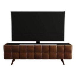 "Avf Delano Tv Stand For Tvs Up To 85"" With Soft Close Doors, Walnut Wood, Black Glass Top & Cable Management - Elegant Storage" - thumbnail 3
