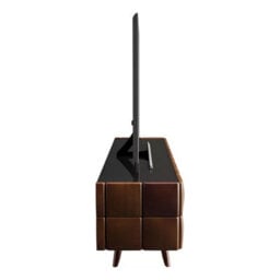 "Avf Delano Tv Stand For Tvs Up To 85"" With Soft Close Doors, Walnut Wood, Black Glass Top & Cable Management - Elegant Storage" - thumbnail 4
