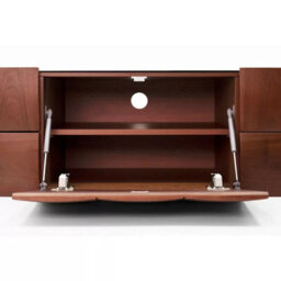 "Avf Delano Tv Stand For Tvs Up To 85"" With Soft Close Doors, Walnut Wood, Black Glass Top & Cable Management - Elegant Storage" - thumbnail 5
