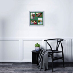 AK Frames 12X12 Silver Classic Multi Photo Frame With Emerald Mount - Holds 4 Apertures (4X) 6X4 Photos - thumbnail 3