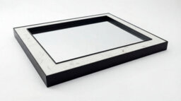 Top Ceramics Designer Wall Mirror (L)120 X (W)70 Cm Black Matte Aluminium With  White Carrara Marble - thumbnail 5