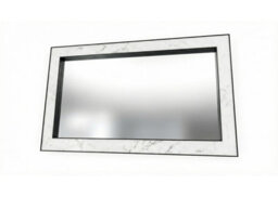 Top Ceramics Designer Wall Mirror (L)120 X (W)70 Cm Black Matte Aluminium With  White Carrara Marble - thumbnail 6