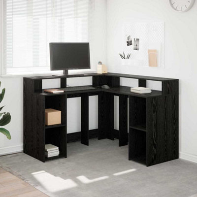Berkfield Desk Black Oak 130X130X91 Cm Engineered Wood - image 1
