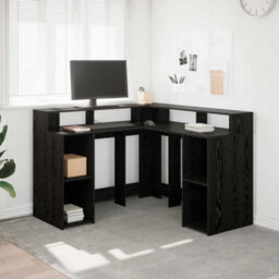 Berkfield Desk Black Oak 130X130X91 Cm Engineered Wood - thumbnail 1